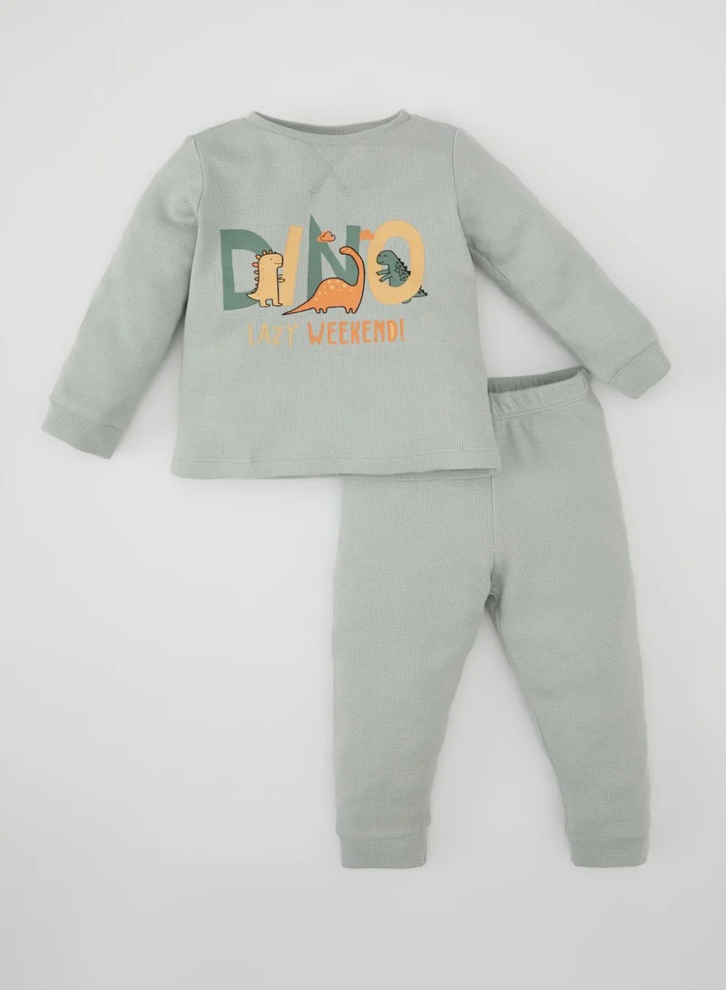 ديفاكتو 2 Piece Regular Fit Crew Neck Knitted Pyjamas