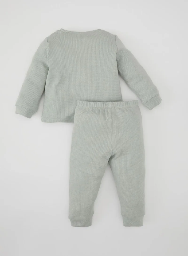 ديفاكتو 2 Piece Regular Fit Crew Neck Knitted Pyjamas