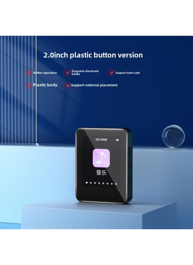 Generic - English Bluetooth Mp4 Alarm Clock Mp3 Student Edition P5 Novel Learning Edition Touch Walkman Watch Touch Screen Song Video-Body Color:Plastic Button Version 2.0inch-Memory Capacity:4g+ Official Standard Configuration - Image 1