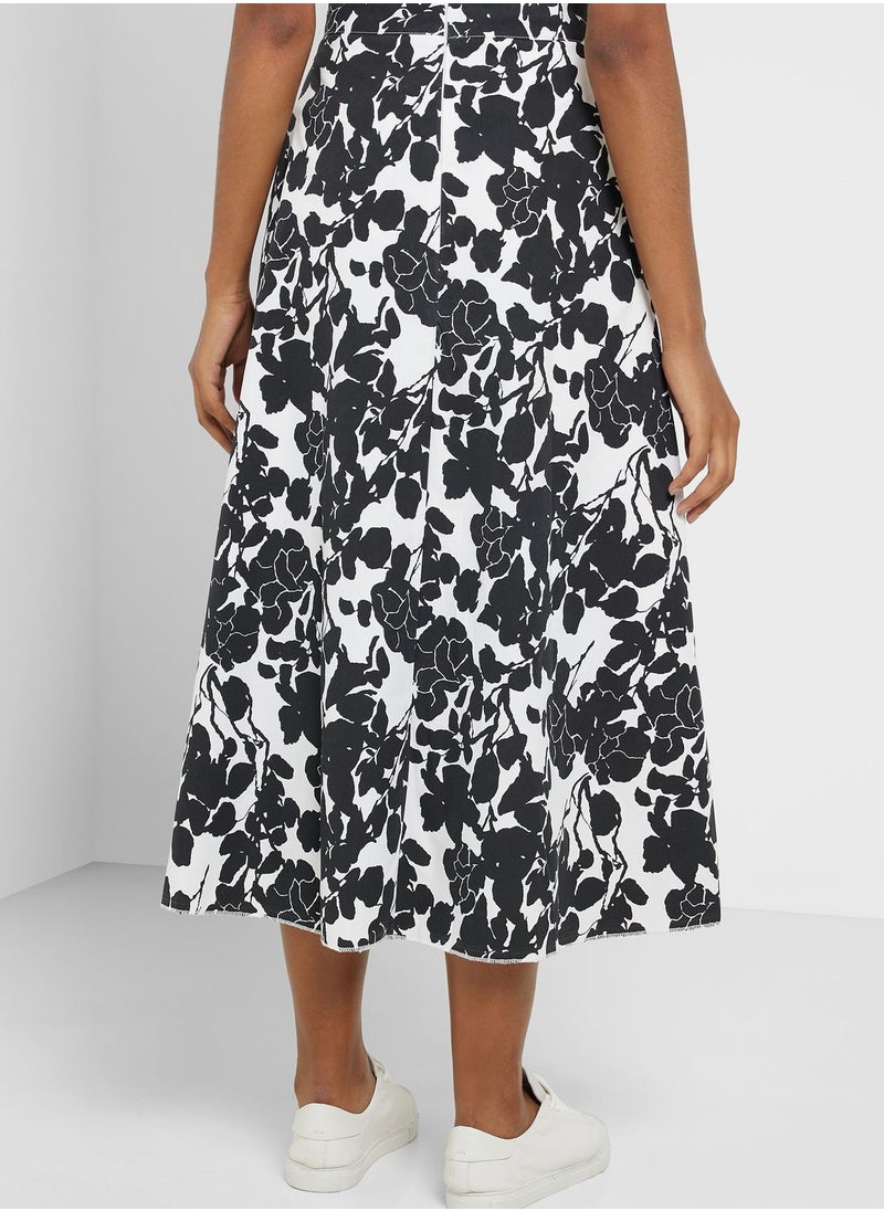 ELLA - Printed Fit & Flare Skirt - Image 1