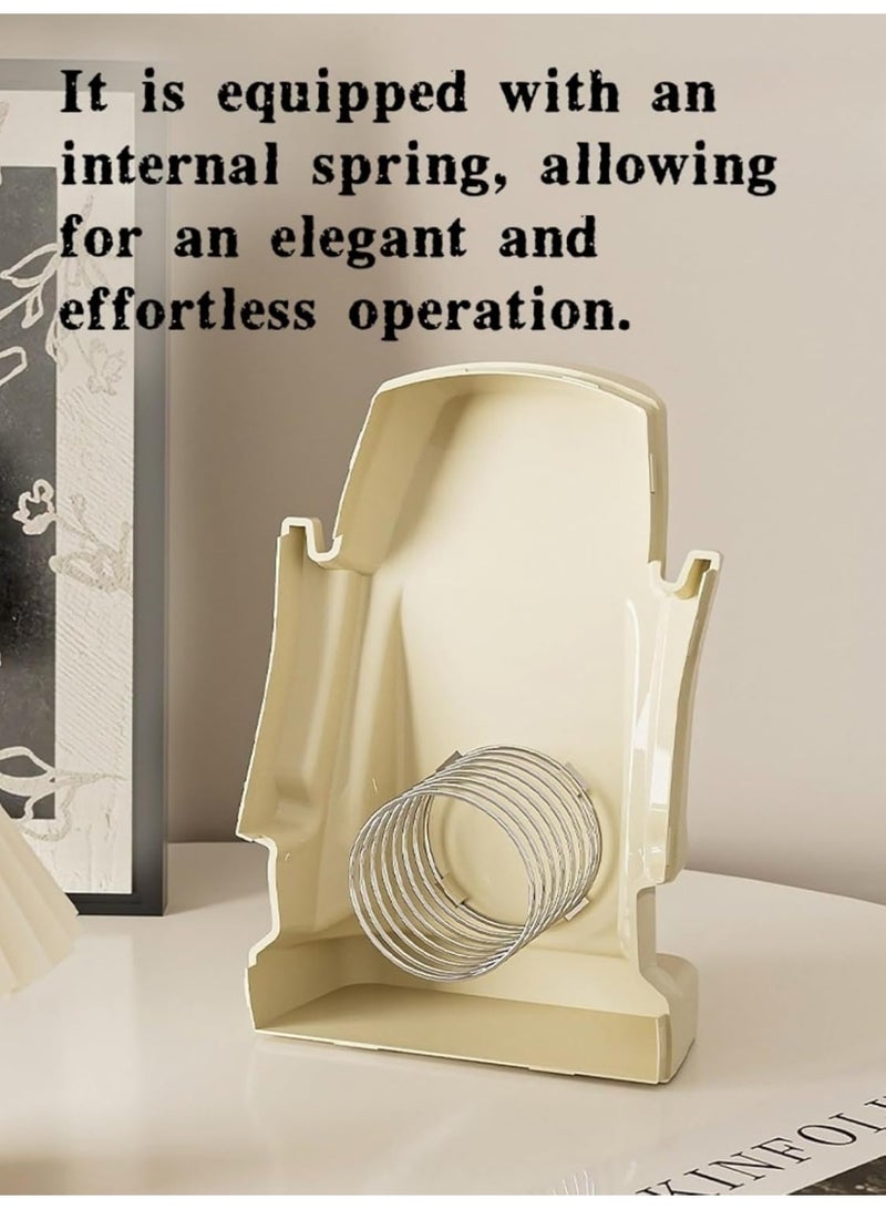 Arabest Cute Tissue Box Cover, Tissue Box Holder & Tissue Paper Rack 3-in-1 Headphone Stand Glasses Rack for Desk Home Office, Large Capacity with Smooth Pull Spring (Cream White). - Image 3