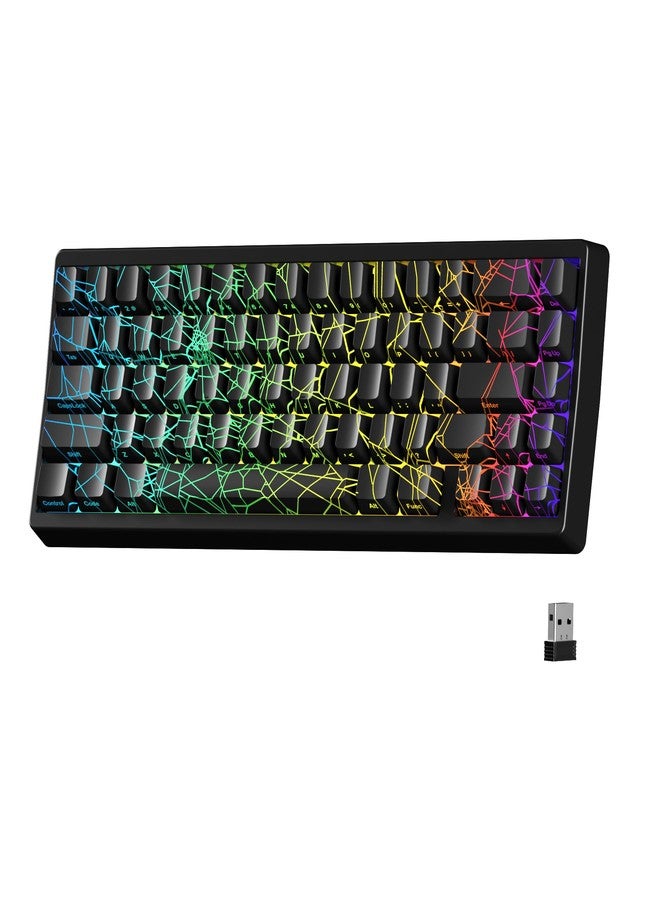 HITIME x XVX M67 60% Percent Keyboard Wireless, QMK/VIA Black Spider Web Gaming Keyboard, Tri-Mode Thocky Creamy Mechanical Key Board, Hot Swappable Gasket Mount RGB IMD Tech for Win/Mac - Image 1