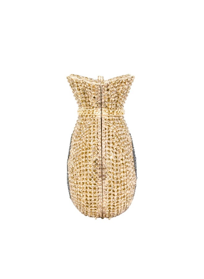 Dollar's Crystal Evening Purse for Women CP64, Rhinestone Metal Handbag, Party Wedding Bridal Bag, Sparkling Mini Handheld Clutch, Formal Occasion Evening Bag with Secure Closure (Gold) - Image 2