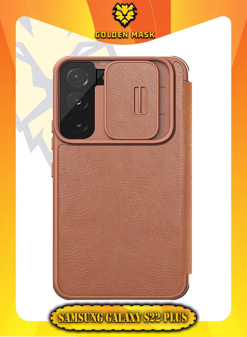 Nillkin Nillkin For Samsung Galaxy S22 Plus QIN Pro Leather Flip Cover - Brown - Image 1