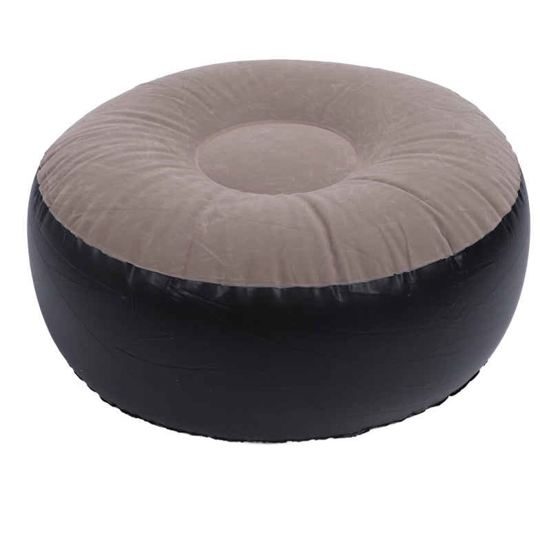 Inflatable Flocking Stool Portable Lightweight Foldable Foot Rest for Camping Travel Fishing Picnic Coffee Color - Image 2