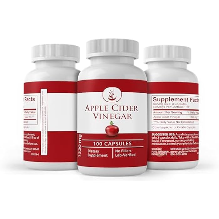 Pure Original Ingredients Apple Cider Vinegar, (100 Capsules) Always Pure, No Additives Or Fillers, Lab Verified - Image 4