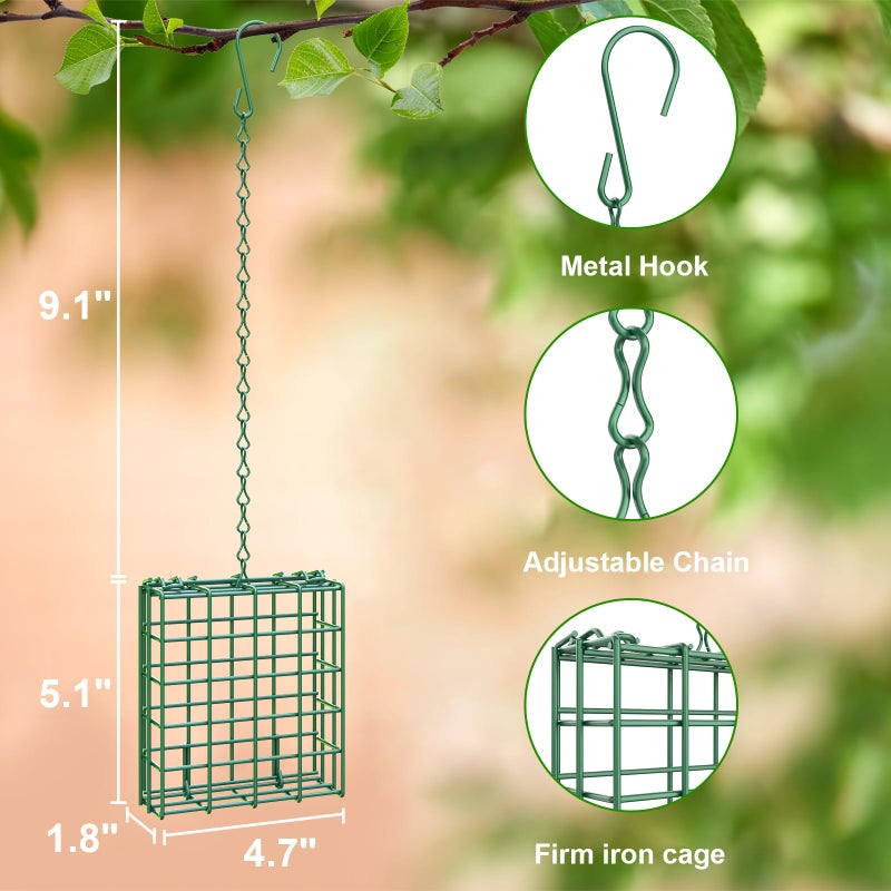 Trieez Bird Feeder for Outdoors, Suet Feeder Hanging Bird Feeder, Hanging for Garden Yard Outside - Single Suet Cake Feeders fo Attracting Birds - Image 2