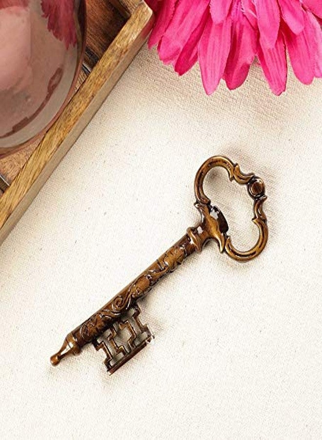 Two Moustaches Treasure Key Design Brass Bottle Opener, Bar Accessories, Standard, Pack of 1 - Image 1