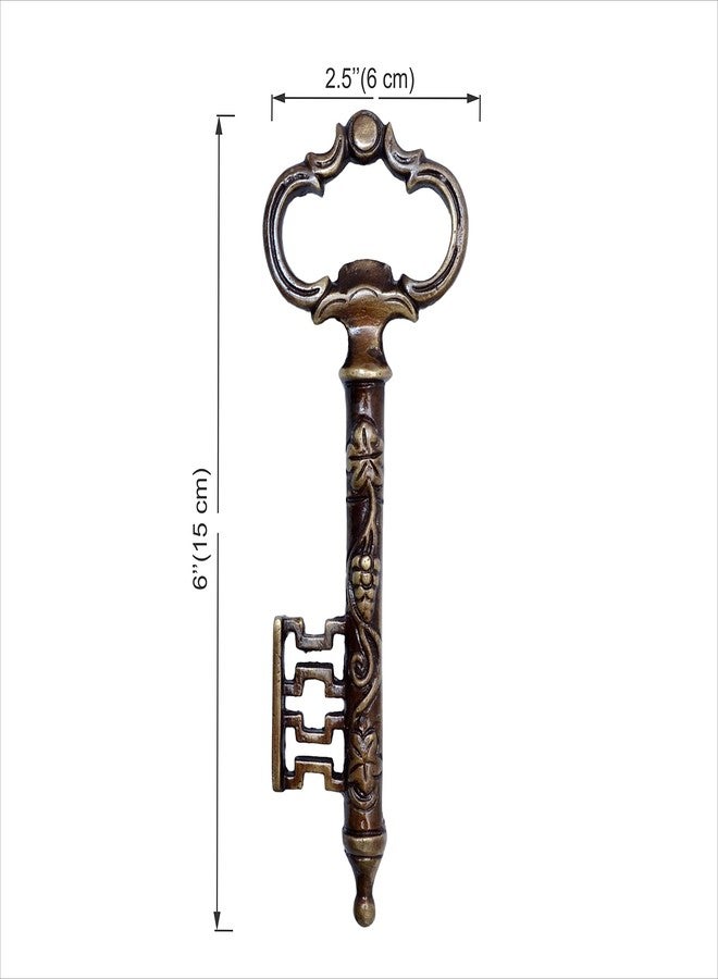 Two Moustaches Treasure Key Design Brass Bottle Opener, Bar Accessories, Standard, Pack of 1 - Image 3