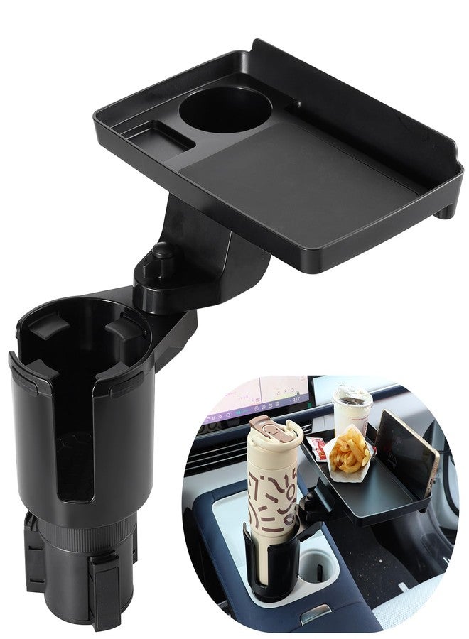 Sancaral Car Large Cup Holder Expander, 4-in-1 Cupholder Extender with Swivel and Detachable Snack Food Tray Table for Eating, Travel Essentials for Road Trips for Driver. Model E - Image 1