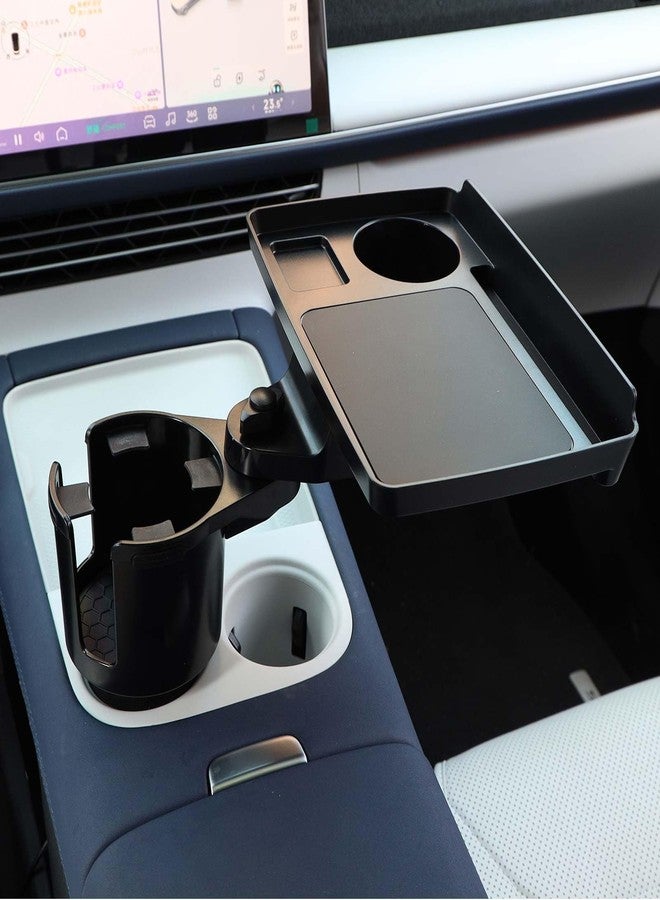 Sancaral Car Large Cup Holder Expander, 4-in-1 Cupholder Extender with Swivel and Detachable Snack Food Tray Table for Eating, Travel Essentials for Road Trips for Driver. Model E - Image 5