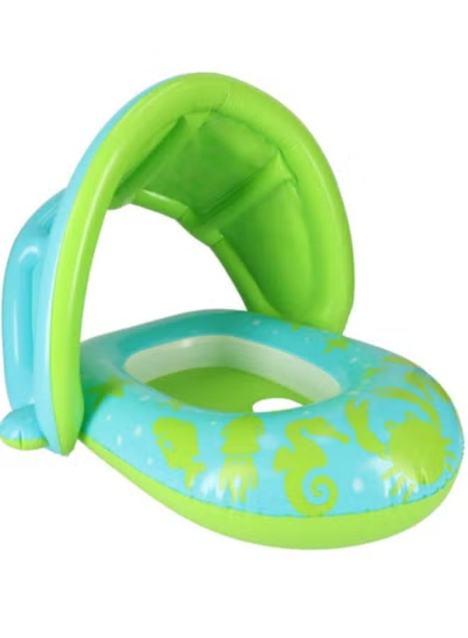Rwnq Baby Sun Shade Boat Float 80x85cm - Safe Swimming Float for Infants and Toddlers with Detachable Canopy - Ideal for the Sea and Pool-float-Swimming supplies-water games - Image 4