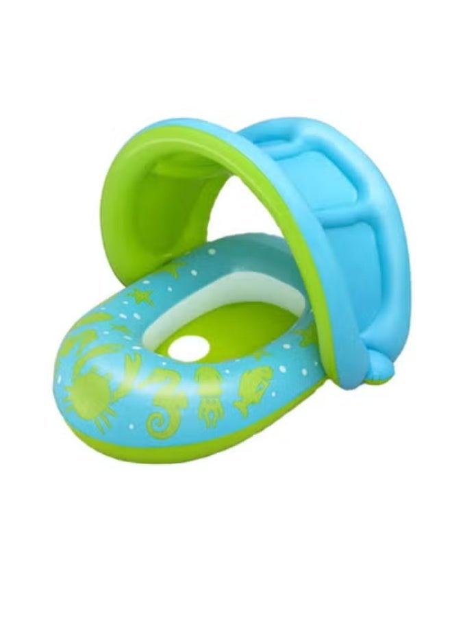 Rwnq Baby Sun Shade Boat Float 80x85cm - Safe Swimming Float for Infants and Toddlers with Detachable Canopy - Ideal for the Sea and Pool-float-Swimming supplies-water games - Image 1