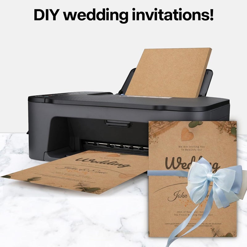 Goefun Brown Kraft Cardstock 5x7 Blank Cards, Goefun 100 Pack 80lb Cover Card Stock for Invitations, Business, Greetings, DIY - Image 3