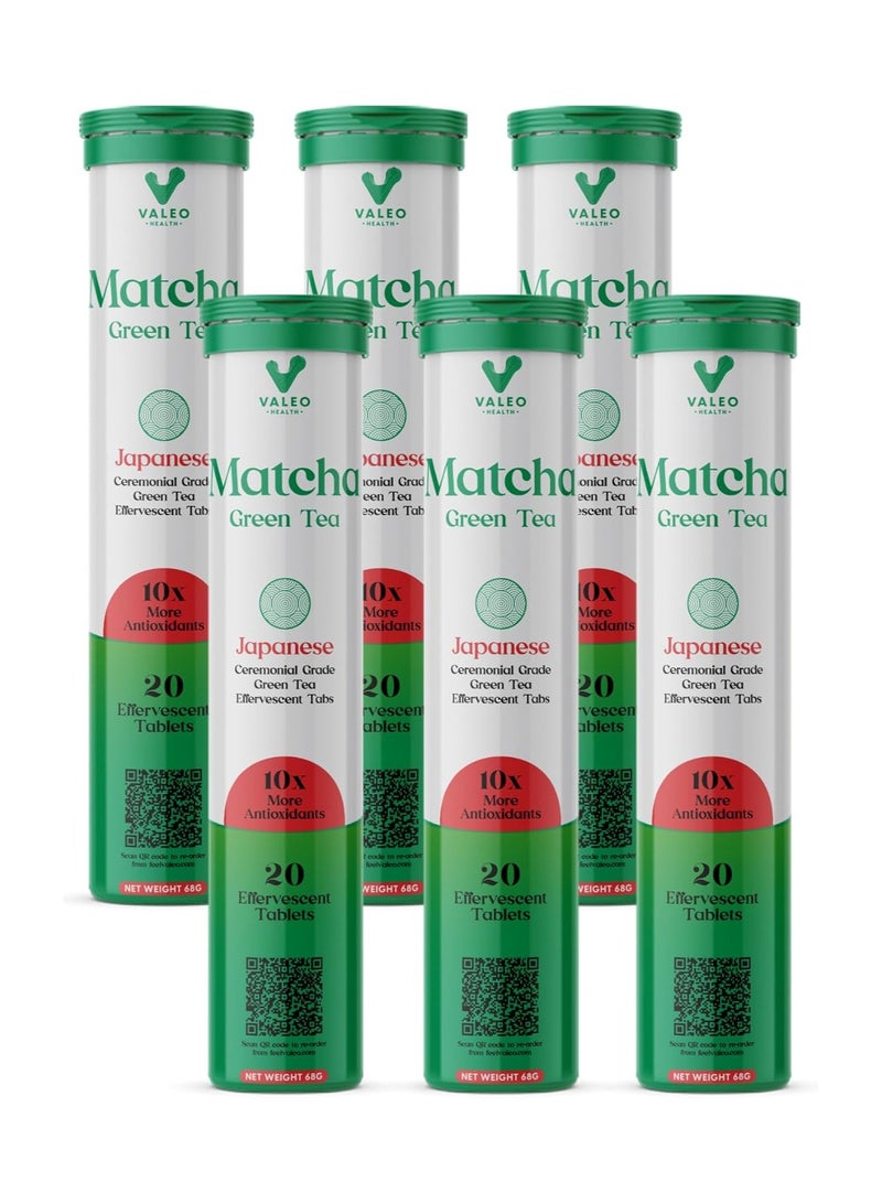VALEO MATCHA GREEN TEA EFFERVESCENT TABS (20) |ORGANIC JAPANESE CEREMONIAL-GRADE MATCHA | INSTANT ENERGY BOOST, DETOX & GLOWING SKIN (120) - Image 1