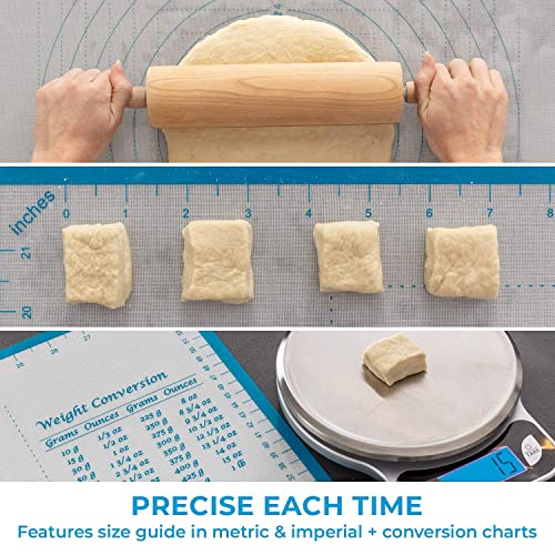 KPKitchen XXL Silicone Pastry Mat – Non-Slip, Easy-Clean Rolling Mat for Dough, Cookies, Pie, Bread, Pizza & Fondant – Extra Large 23.5” x 31.5” Baking Mats Board with Printed Measurements & Conversion Chart - Image 4