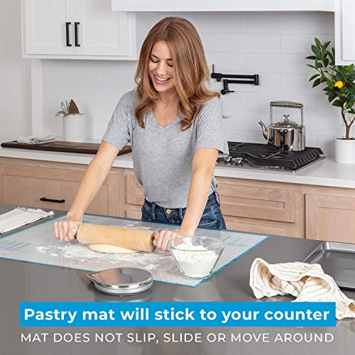 KPKitchen XXL Silicone Pastry Mat – Non-Slip, Easy-Clean Rolling Mat for Dough, Cookies, Pie, Bread, Pizza & Fondant – Extra Large 23.5” x 31.5” Baking Mats Board with Printed Measurements & Conversion Chart - Image 3