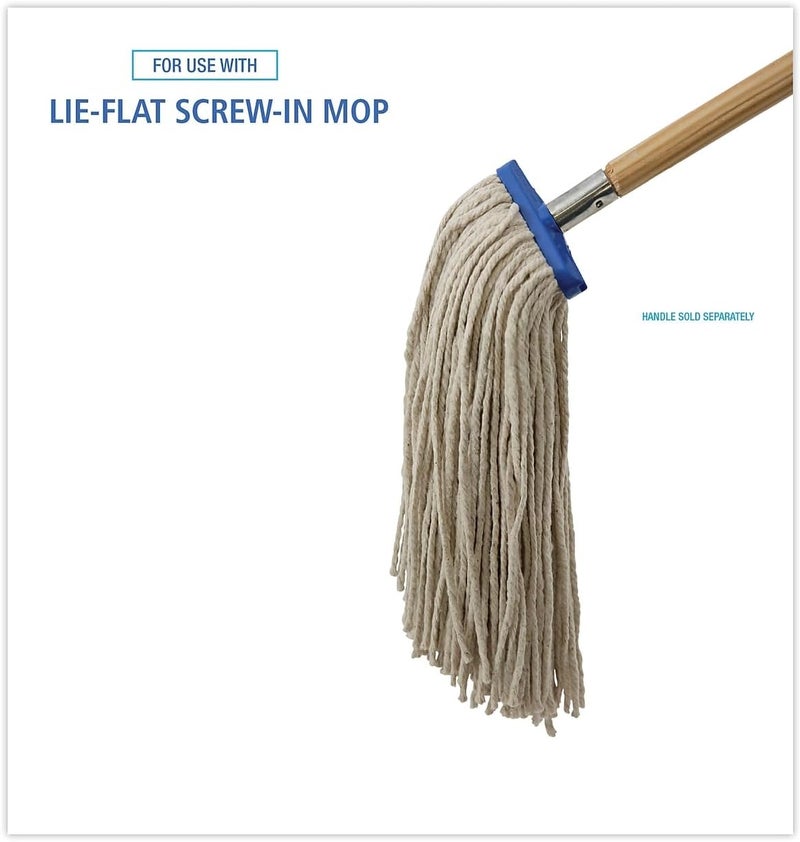 boardwalk BWK716CEA 16 oz. Cut-End Lie-Flat Cotton Wet Mop Head - White - Image 3