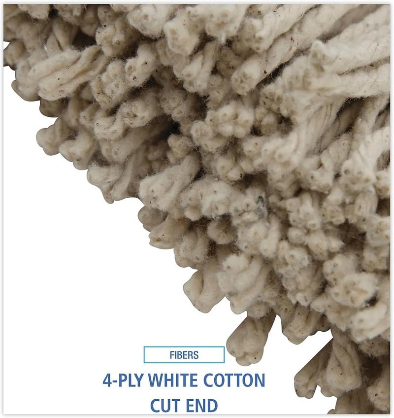 boardwalk BWK716CEA 16 oz. Cut-End Lie-Flat Cotton Wet Mop Head - White - Image 4