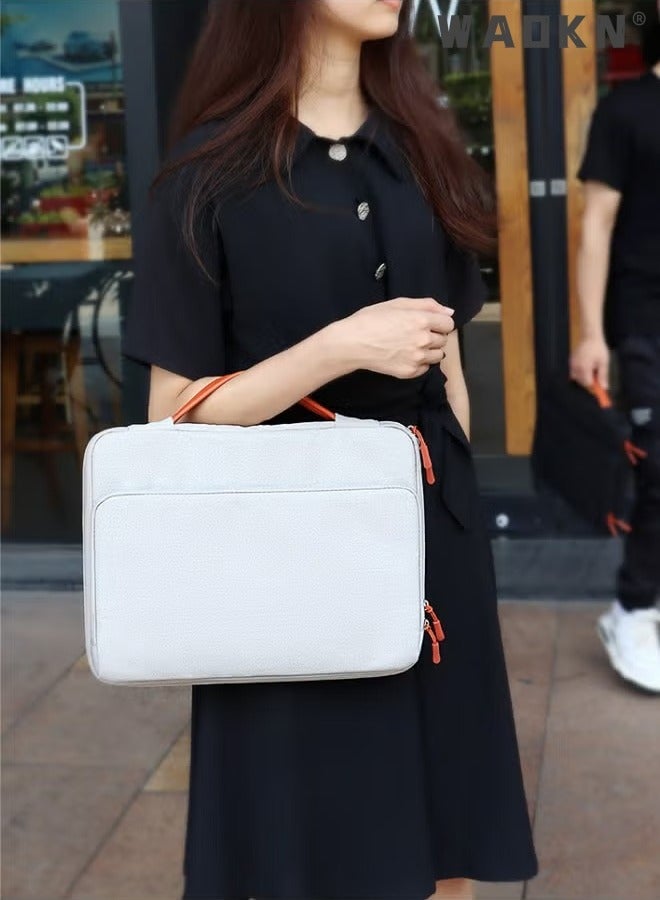 WAOKN Laptop Tablet Sleeve Case Slim Travel Men Women Handle Bag,Men's and Women's Apple Macbook Huawei Pro Laptop Bag Briefcase Office Bag Handbag Tote Bags Carry Bags 14.1-15.4 inch universal  - Image 2