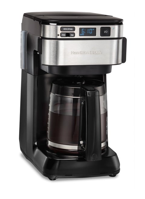 Hamilton Beach FrontFill 12 Cup Programmable Coffee Maker, 1.7L Glass carafe, 950W, Wake up ready, 3 brewing options, Reusable mesh filter, Clean reminder, Auto shut off, 2 years warranty, 46310-ME