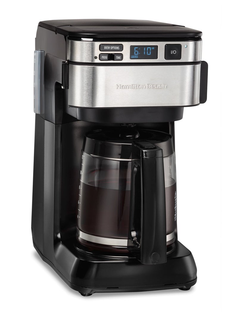 Hamilton Beach FrontFill 12 Cup Programmable Coffee Maker, 1.7L Glass carafe, 950W, Wake up ready, 3 brewing options, Reusable mesh filter, Clean reminder, Auto shut off, 2 years warranty, 46310-ME