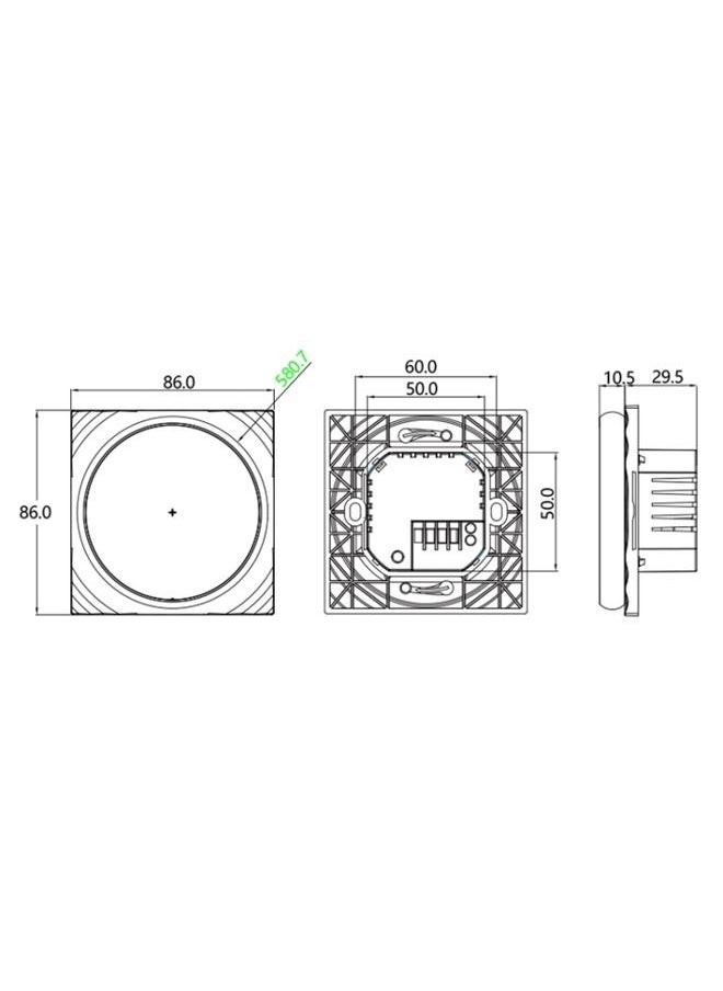 ماركة غير محددة بخاخ BHT-6001GCL 95-240V AC 5A ترموستات دائري ذكي للتدفئة بمؤشر LED بدون واي فاي (باللون الأبيض)  - Image 2