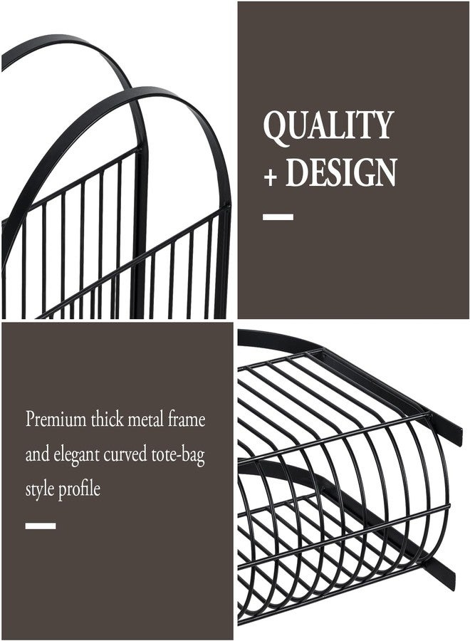 ماي جيفت حامل مجلات فاخر من الأسلاك المعدنية بتصميم منتصف القرن من ماي جيفت، بطلاء أسود غير لامع، سلة معلقة توضع على الطاولة أو على الأرض للمجلات والصحف - Image 2