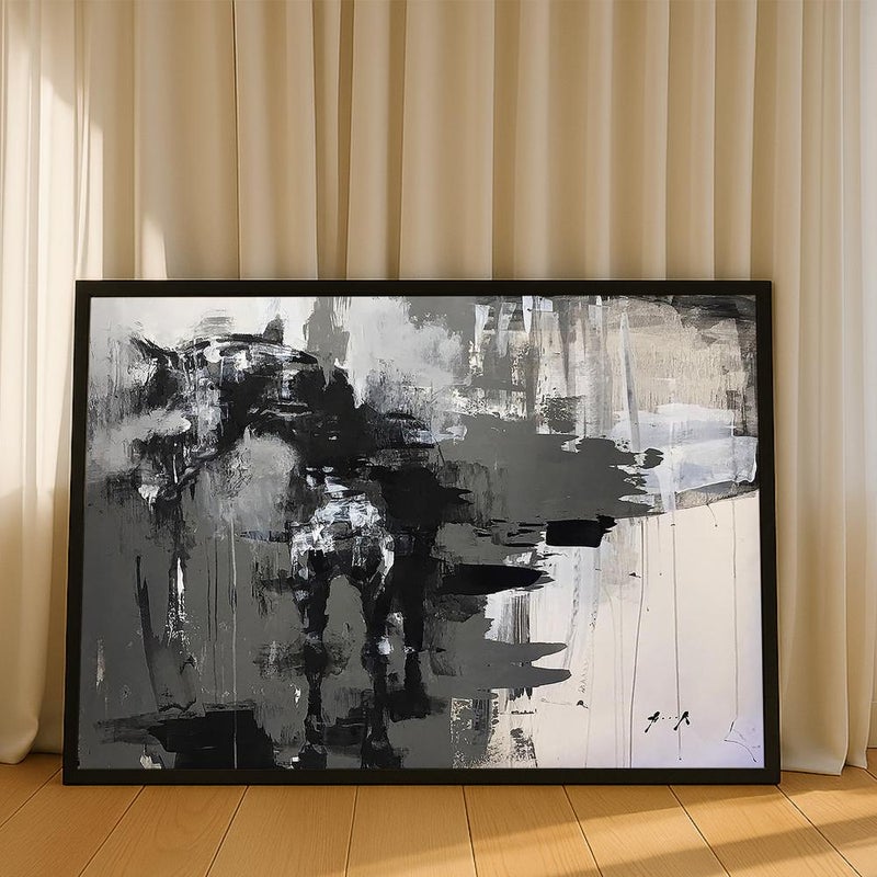 ماركتنا لوحة قماشية بتصميم الفن التجريدي مع برواز مجوف مقاس (70×50) قطعة واحدة - Image 1