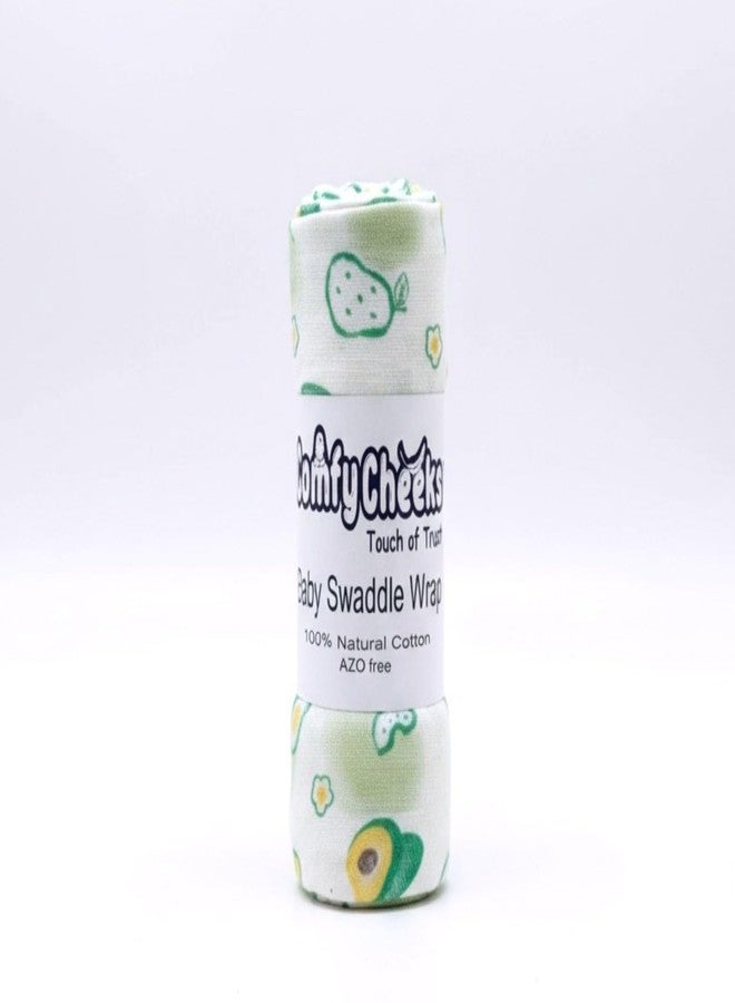 Comfy Cheeks 100% Cotton Muslin Baby Swaddle Set - Pack of 1| Large 115x100 cm Mulmul Swaddle Wrap for Newborn to 18 Months | Soft Breathable Printed Baby Blanket & Towel (16) - Image 1