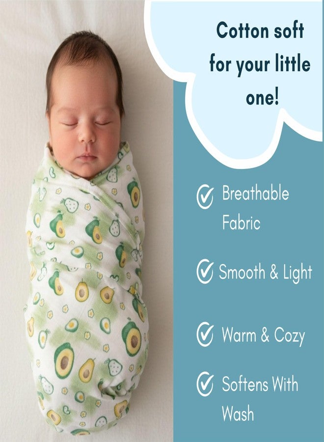 Comfy Cheeks 100% Cotton Muslin Baby Swaddle Set - Pack of 1| Large 115x100 cm Mulmul Swaddle Wrap for Newborn to 18 Months | Soft Breathable Printed Baby Blanket & Towel (16) - Image 3