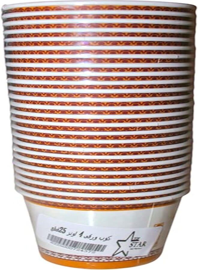 Top Star Paper Cup 25-Pieces, 4 oz Capacity