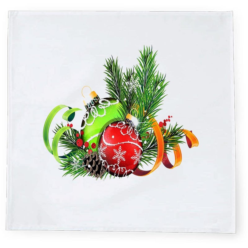 Khakee 6 Pcs Christmas Theme Silk Table Napkins 10x 10 for Xmas Decoration Christmas OrnamentsChristmas Giftxmas21288 - Image 3