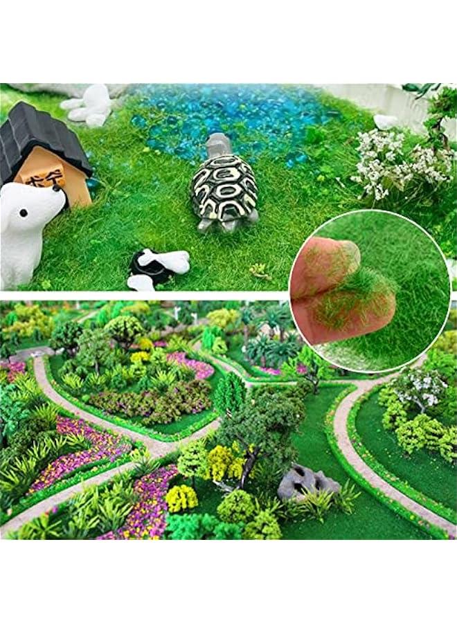 250g 5mm Model Building Grass, Model Building Accessories Landscape Model Railway Artificial Moss Decorating Scattered Meadow Static Grass Herd Forest Landscape Terrain Railway Garden (Mountain Gree - Image 2