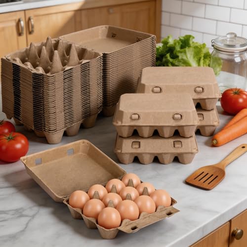 Dubtnion 25 Pack Egg Cartons Cheap Bulk, 3x4 Style Egg Storage Containers Holder, Sturdy Natural Pulp Material Perfect for Storing Extra Eggs - Image 3