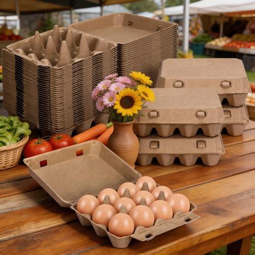 Dubtnion 25 Pack Egg Cartons Cheap Bulk, 3x4 Style Egg Storage Containers Holder, Sturdy Natural Pulp Material Perfect for Storing Extra Eggs - Image 5