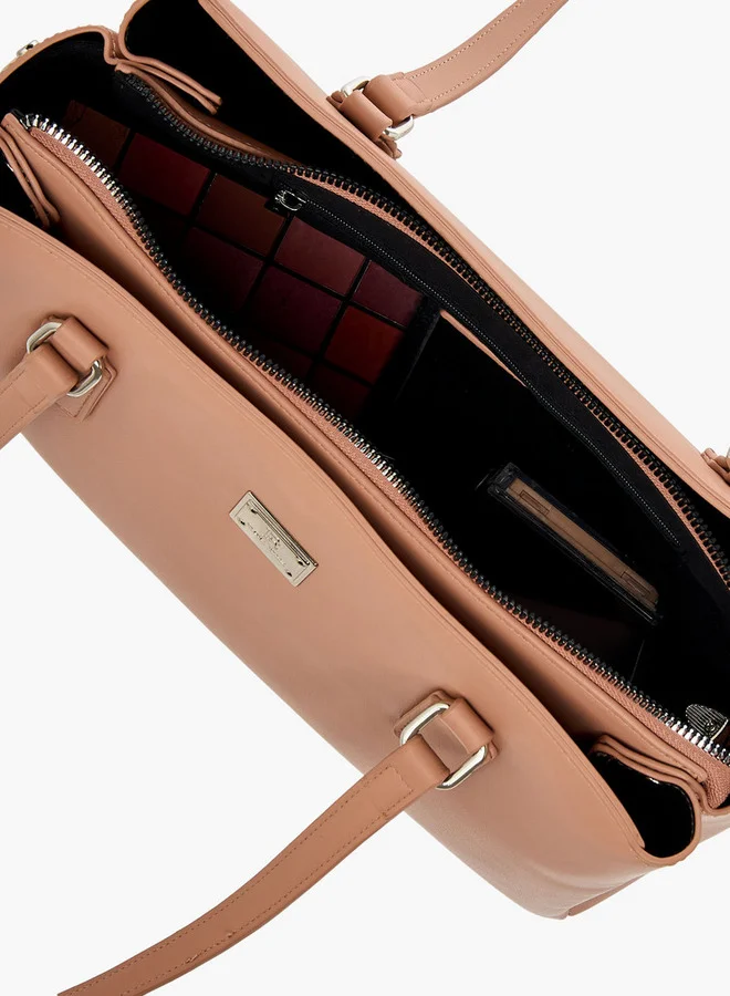 فلورا بيلا من شو إكسبرس Women's Solid Shoulder Bag with Double Handle and Zip Closure