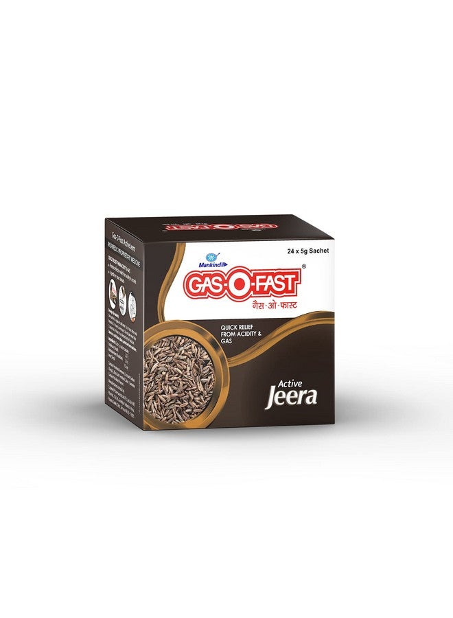 Mankind Gas-O-Fast For Relieving Acidity, Active Jeera- 5 g Sachet (Pack of 24) - Image 1