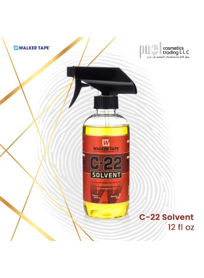 Walker Tape مذيب ووكر تيب® C-22 – زجاجة رذاذ سعة 12 أونصة سائلة – مزيل لاصق سريع المفعول لأنظمة الشعر – قائم على الزيت، آمن للبشرة، برائحة الحمضيات – مزيل شريط الباروكات والشعر المستعار - Image 2