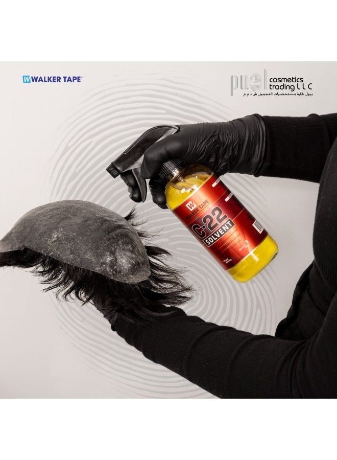 Walker Tape مذيب ووكر تيب® C-22 – زجاجة رذاذ سعة 12 أونصة سائلة – مزيل لاصق سريع المفعول لأنظمة الشعر – قائم على الزيت، آمن للبشرة، برائحة الحمضيات – مزيل شريط الباروكات والشعر المستعار - Image 5