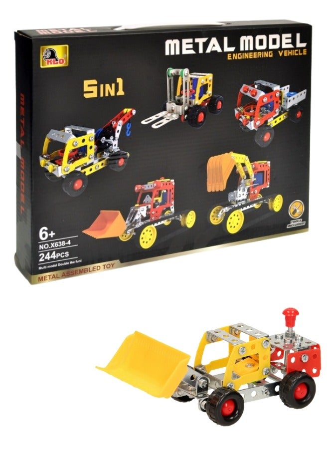 5 in 1 Metal engineering vehicle Blocks 244 Pieces -X638-4 - Image 1