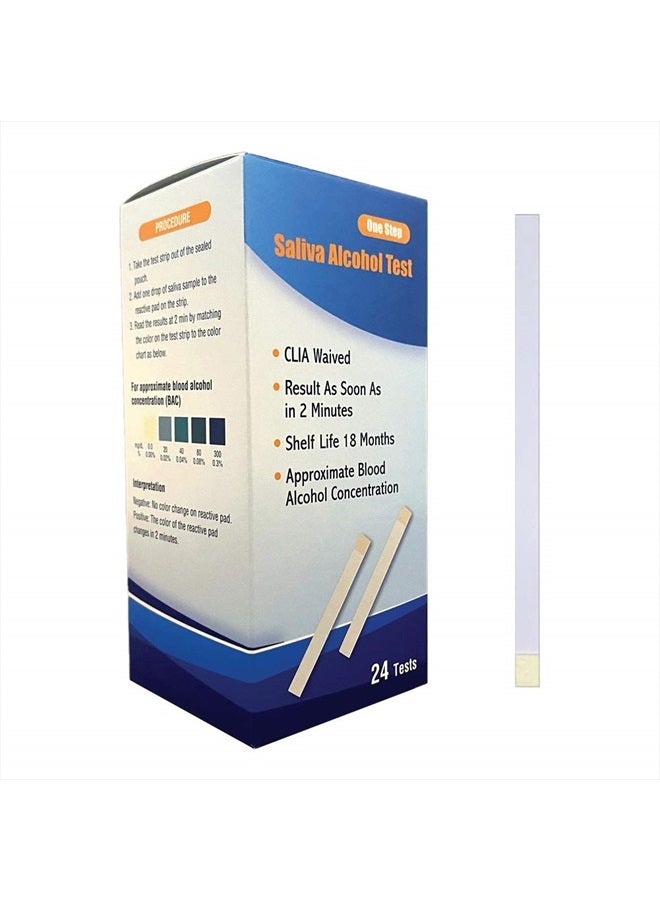 Prime Screen شريط اختبار الكحول في اللعاب، اختبار منزلي عالي الدقة، النتيجة في 2 دقيقة - 25 اختبار - Image 1