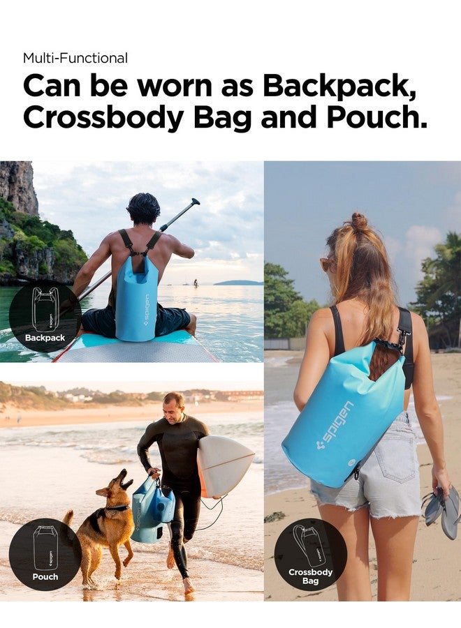 Spigen AquaShield Waterproof Dry Bag Backpack A630, 20L & 2L Lightweight Dry Storage Bag for Travel, Swimming, Boating, Kayaking, Camping and Beach (Pack of 2) - Sea Blue, Clear - Image 3