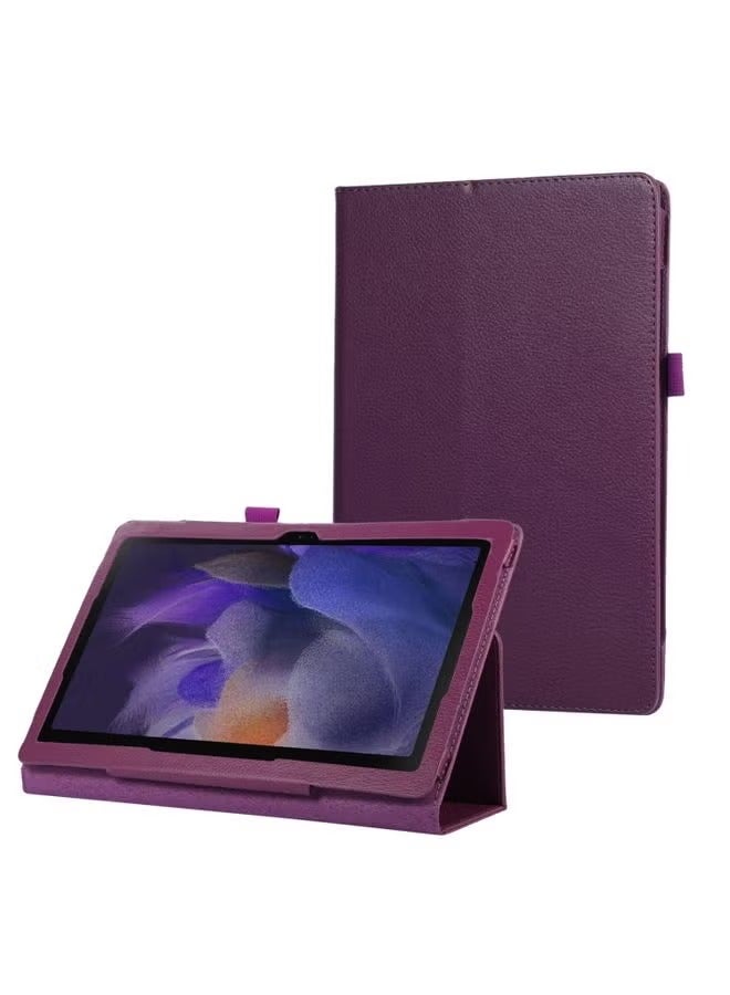 PROMASS Case Cover For Samsung Galaxy Tab A9 Litchi Texture Leather Tablet Case with Holder Purple