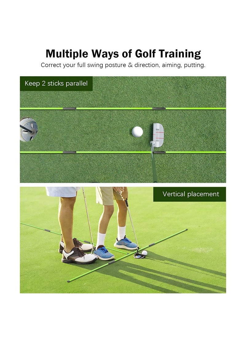 SYOSI Golf Alignment Sticks, Collapsible Golf Practice Rods for Aiming, Putting, Full Swing Trainer, Posture Corrector with Clear Tube Case, Portable Golf Training Equipment, Golf Training Aid(2 Pack)  - Image 3