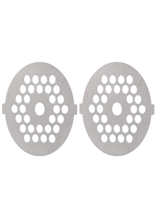 CHEOTIME 2Pcs Meat Grinder Plates, Stainless Steel Meat Grinder Plate Discs Blades Replaceable Meat Grinding Discs Grinding Plate Round Hole for 5# B Type Grinder(5mm 30 Holes) - Image 1