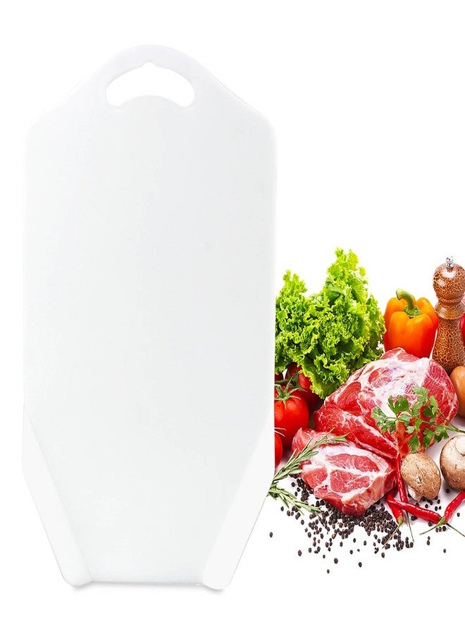 KAYCROWN Plastic Cutting Boards for Kitchen, Chopping Board with Curved Edges for Chopping Meat, Vegetables, Fruits, Chop & Scoop Cutting Board, 14” x 9”, Easy-Pour Design, White - Image 1