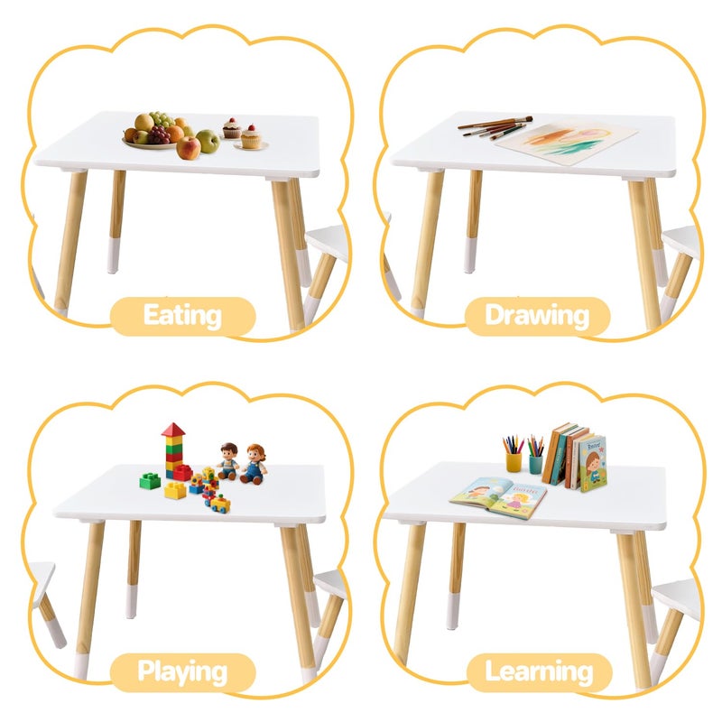 Asweets Kids Table and Chairs Set for Toddlers, Boys, Girls, 3 Piece Kiddy Table and Chairs Set, Suitable for Classroom,Home,Nursery,Playroom(Snow White) - Image 5