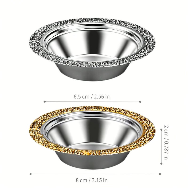 304 Stainless Steel Sauce Dish Golden Edge Small Dipping Bowl for Mustard - Image 3
