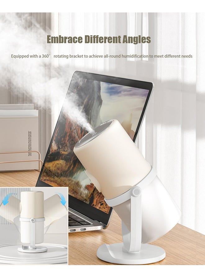 Portable Small Humidifier - Cold Mist Humidifier with 360° Rotating Stand, Stepless Dimming Warm Night Light, 2/8 H Timer Function, Mini humidifier for Bedroom, Plants, Office, and Car - Image 2